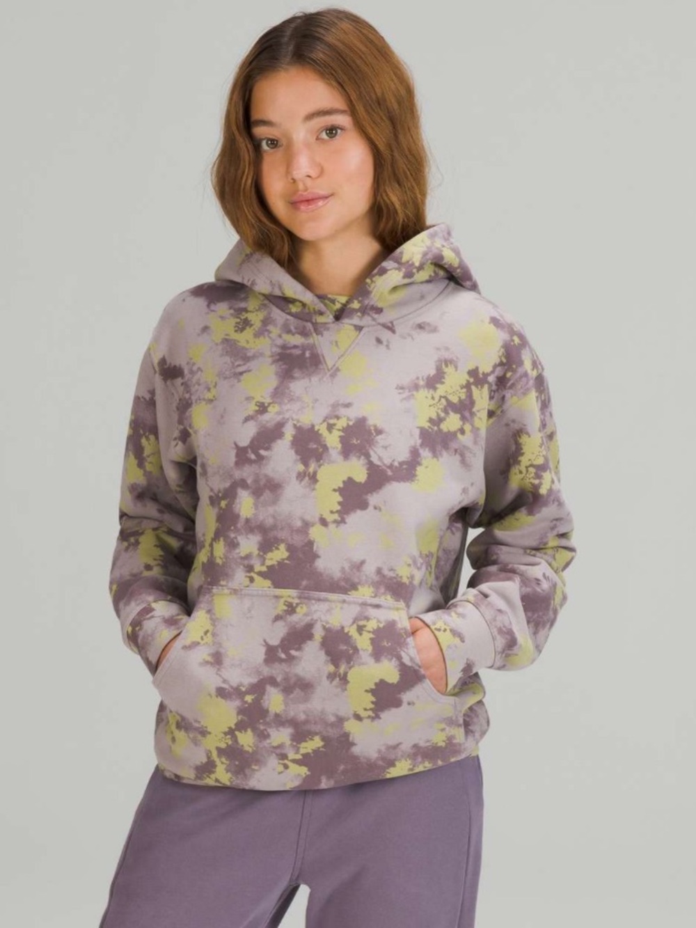 Lululemon All Yours Hoodie size 16 Orbital Tie Dye Mauve Grey Multi
